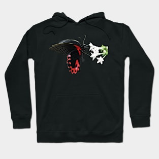 Butterfly black red Hoodie